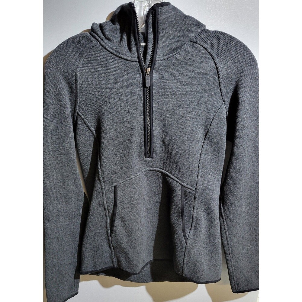 Lululemon 6 Fleece & Thank You Gray Pullover 1/2 Zip Hoodie Kangaroo Pocket Sz S
